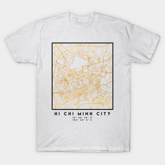 HI CHI MINH CITY STREET MAP ART T-Shirt by deificusArt